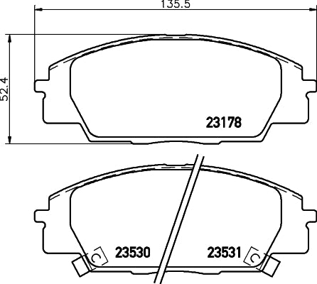 HELLA Brake pad set - T1280 - for e.g. ACURA / HONDA 8DB355009-731