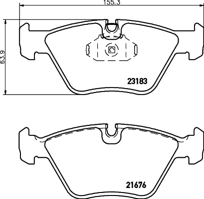 HELLA Brake pad set - T1202 - for e.g. BMW / MG / ROVER / WIESMANN 8DB355009-001