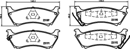 HELLA Brake pad set - T1172 - for e.g. MERCEDES-BENZ 8DB355008-671