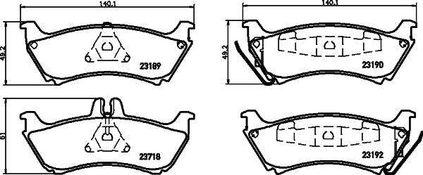 HELLA Brake pad set - T1228 - for e.g. MERCEDES-BENZ 8DB355009-241