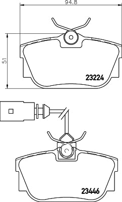 HELLA Brake pad set - T5137 - for e.g. VOLKSWAGEN 8DB355018-591
