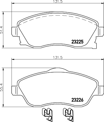 HELLA Brake pad set - T5128 - for e.g. CHEVROLET / HOLDEN / OPEL / VAUXHALL 8DB355018-511