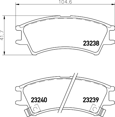 HELLA Brake pad set - T3096 - for e.g. HYUNDAI 8DB355017-051