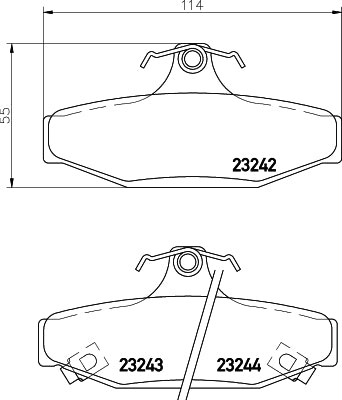 HELLA Brake pad set - T1262 - for e.g. DAEWOO / SSANGYONG 8DB355009-571