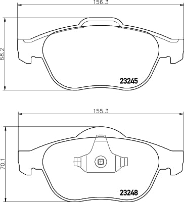 HELLA Brake pad set - T1214 - for e.g. RENAULT 8DB355009-111