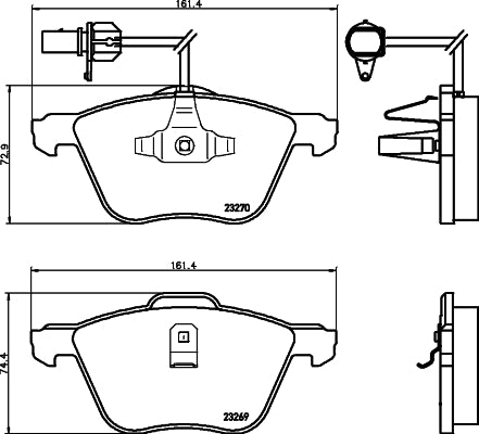 HELLA Brake pad set - T1195 - for e.g. FORD / SEAT / VOLKSWAGEN 8DB355008-921