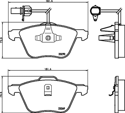 HELLA Brake pad set - T1195 - for e.g. FORD / SEAT / VOLKSWAGEN 8DB355008-921
