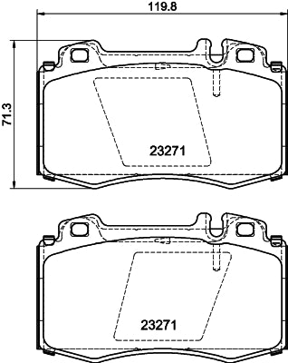 HELLA Brake pad set - T1174 - for e.g. MERCEDES-BENZ 8DB355008-691
