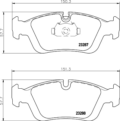 HELLA Brake pad set - T1177 - for e.g. ALPINA / BMW / WIESMANN 8DB355008-741