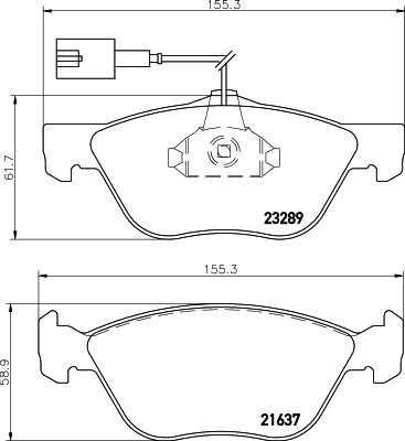 HELLA Brake pad set - T1099 - for e.g. ALFA ROMEO / FIAT / LANCIA 8DB355007-931