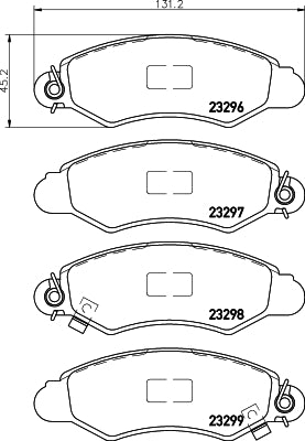 HELLA Brake pad set - T3092 - for e.g. SUBARU / SUZUKI 8DB355017-011
