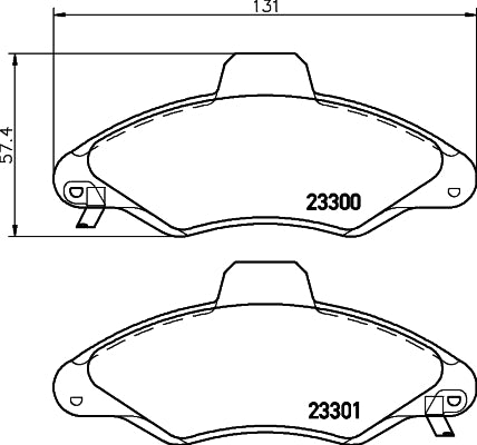 HELLA Brake pad set - T9069 - for e.g. FORD 8DB355019-291
