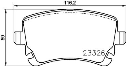 HELLA Brake pad set - T2568 - for e.g. BENTLEY 8DB355024-961