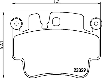 HELLA Brake pad set - T1231 - for e.g. PORSCHE 8DB355009-281