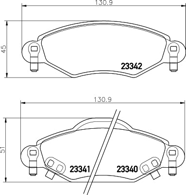 HELLA Brake pad set - T1393 - for e.g. TOYOTA 8DB355010-791