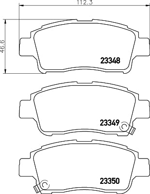 HELLA Brake pad set - T3098 - for e.g. TOYOTA 8DB355017-071