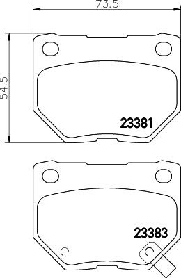 HELLA Brake pad set - T1476 - for e.g. SUBARU 8DB355011-601