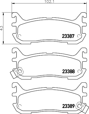 HELLA Brake pad set - T1299 - for e.g. EUNOS / MAZDA 8DB355009-911