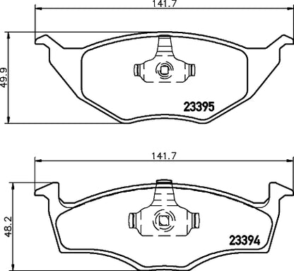 HELLA Brake pad set - T1156 - for e.g. VOLKSWAGEN 8DB355008-481
