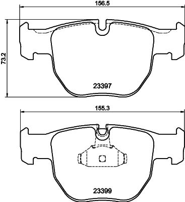 HELLA Brake pad set - T1233 - for e.g. LAND ROVER 8DB355009-301