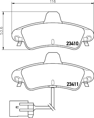 HELLA Brake pad set - T1537 - for e.g. FORD / MERCURY 8DB355012-201