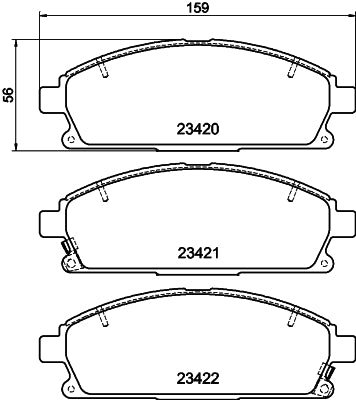HELLA Brake pad set - T1273 - for e.g. ACURA / HONDA / INFINITI / ISUZU /NISSAN 8DB355009-661