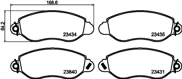 HELLA Brake pad set - T9107 - for e.g. FORD 8DB355019-451
