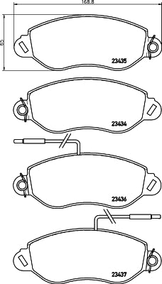 HELLA Brake pad set - T1372 - for e.g. NISSAN 8DB355010-531