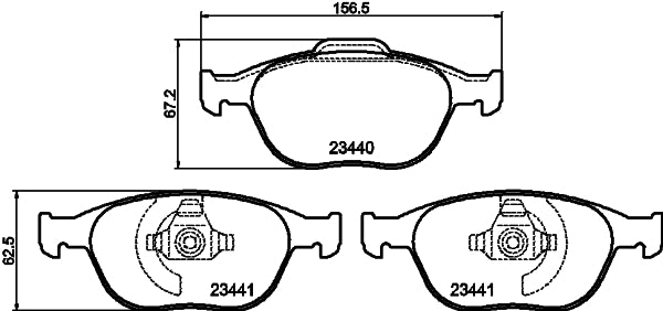 HELLA Brake pad set - T1528 - for e.g. FORD 8DB355012-111