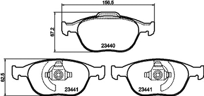 HELLA Brake pad set - T1528 - for e.g. FORD 8DB355012-111