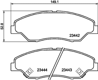 HELLA Brake pad set - T1277 - for e.g. ASIA MOTORS / KIA 8DB355009-701
