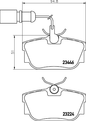 HELLA Brake pad set - T5135 - for e.g. FORD / SEAT / VOLKSWAGEN 8DB355018-571