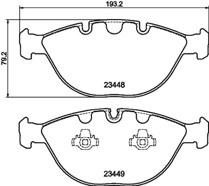 HELLA Brake pad set - T1300 - for e.g. BMW 8DB355009-921