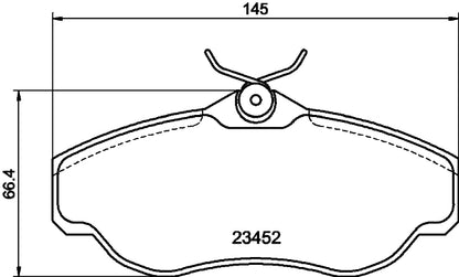 HELLA Brake pad set - T1258 - for e.g. LAND ROVER 8DB355009-531