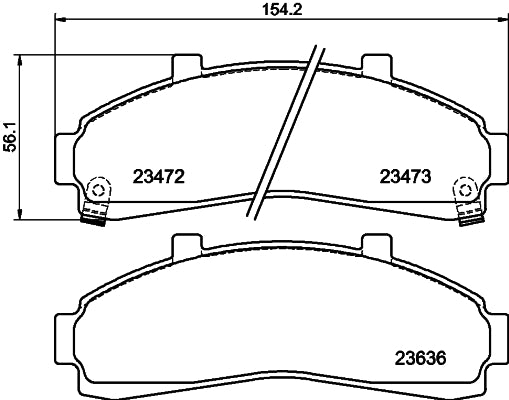 HELLA Brake pad set - T1302 - for e.g. FORD / MAZDA 8DB355009-941