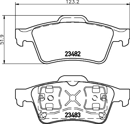 HELLA Brake pad set - T1215 - for e.g. NISSAN / RENAULT 8DB355009-121
