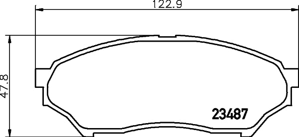 HELLA Brake pad set - T1257 - for e.g. MITSUBISHI / NISSAN 8DB355009-521