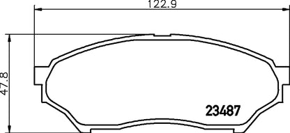 HELLA Brake pad set - T1257 - for e.g. MITSUBISHI / NISSAN 8DB355009-521