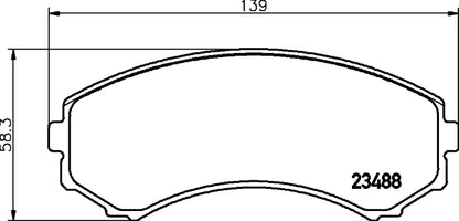 HELLA Brake pad set - T1250 - for e.g. FORD / MAZDA / MITSUBISHI 8DB355009-461