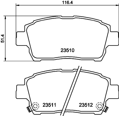 HELLA Brake pad set - T3099 - for e.g. TOYOTA 8DB355017-081