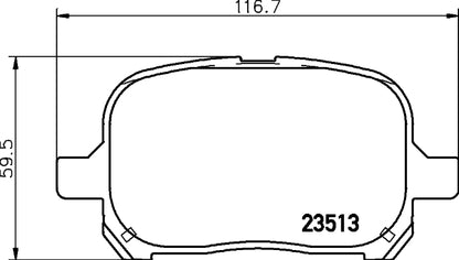 HELLA Brake pad set - T1239 - for e.g. LEXUS / TOYOTA 8DB355009-351