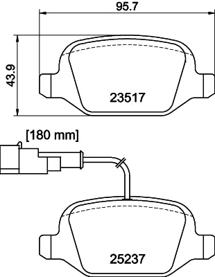 HELLA Brake pad set - T3136 - for e.g. ALFA ROMEO 8DB355019-961