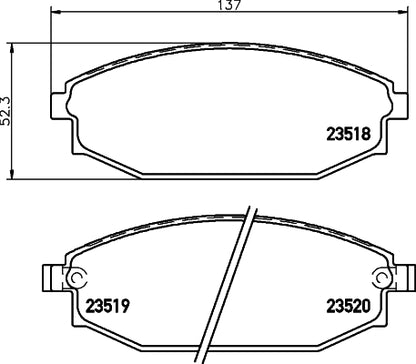 HELLA Brake pad set - T1304 - for e.g. HYUNDAI / MITSUBISHI 8DB355009-961