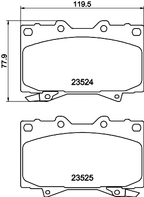 HELLA Brake pad set - T1241 - for e.g. LEXUS / TOYOTA 8DB355009-371