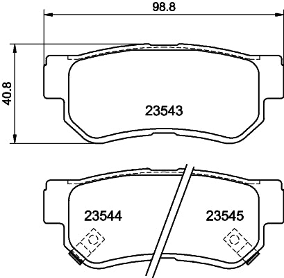 HELLA Brake pad set - T1305 - for e.g. HYUNDAI / KIA 8DB355009-971