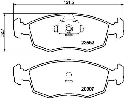 HELLA Brake pad set - T1216 - for e.g. FIAT 8DB355009-131