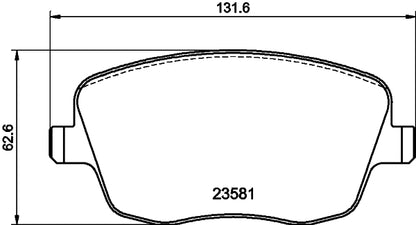 HELLA Brake pad set - T5160 - for e.g. SEAT / SKODA / VOLKSWAGEN 8DB355018-801