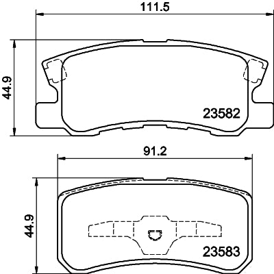 HELLA Brake pad set - T1276 - for e.g. CHRYSLER / CITROEN / DODGE / JEEP 8DB355009-691
