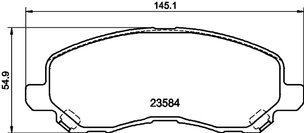 HELLA Brake pad set - T1796 - for e.g. CHRYSLER / DODGE / JEEP / LANCIA 8DB355014-131