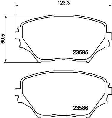 HELLA Brake pad set - T1281 - for e.g. TOYOTA 8DB355009-741